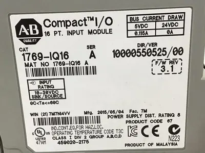 USED ALLEN BRADLEY 1769-IQ16 SER A