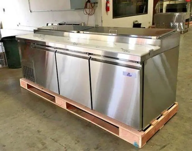 NEW 92" Commercial Pizza Prep Table Refrigerator