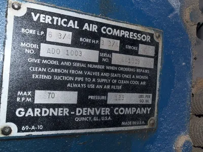 Used GARDNER DENVER ADO 1003 Air Compressors (Misc) California US | Heavy Wall Consulting #1326656