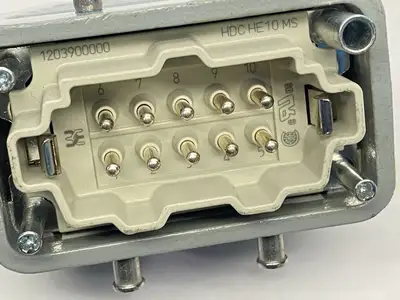 USED WEIDMULLER MALE CONNECTOR 10P 16A 500V 1203900000 W/ 1787550000