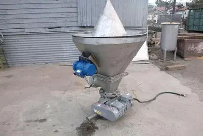 Hopper, 9 CF, S/St, 36" x 32", Conical, Air Lock Valve #S744141