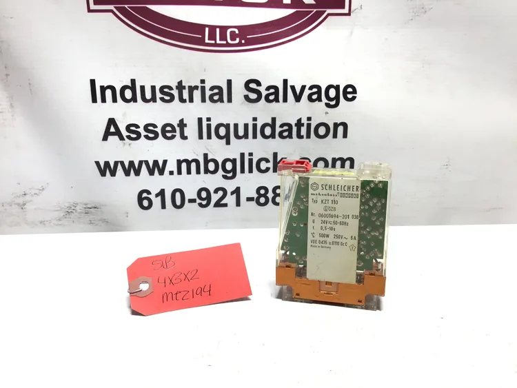 Used 🔌 BRAND: SCHLEICHER – A REPUTABLE MANUFACTURER OF ELECTRICAL CONTROL AND AUTOMATION COMPONENTS. 🔌 MODEL: KZT 110 – SPECIFIES THE MODEL NUMBER OF THE TIME RELAY. Relays & Switches | Moses B Glick #995971