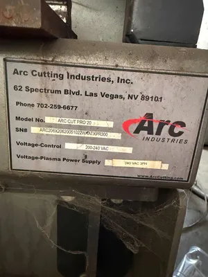ARC CUTTING INDUSTRIES ARC CUT PRO 20 PLASMA/OXYGEN CUTTING SYSTEM | Wheeler Machinery Sales (5)