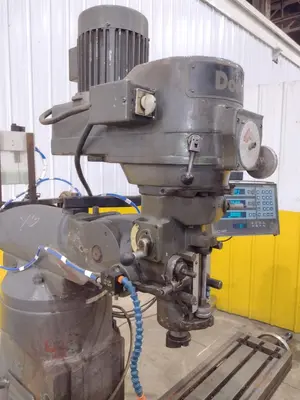 2 HP DOALL MODEL @PM-200V RAM TYPE VERTICAL MILL WITH POWER FEED & DRO: STOCK #22880