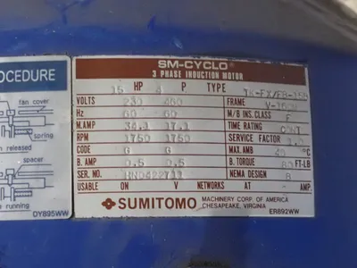 USED SUMITOMO DRIVE TECHNOLOGIES LHYMS154D165BY1