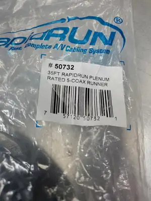 USED RapidRUN #50732 PLENUM RATED 5-COAX RUNNER CABLE, 35FT