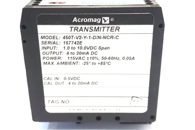 ACROMAG 450T-V2-Y-1-DIN-NCR-C TRANSMITTER 450TV2Y1DINNCRC