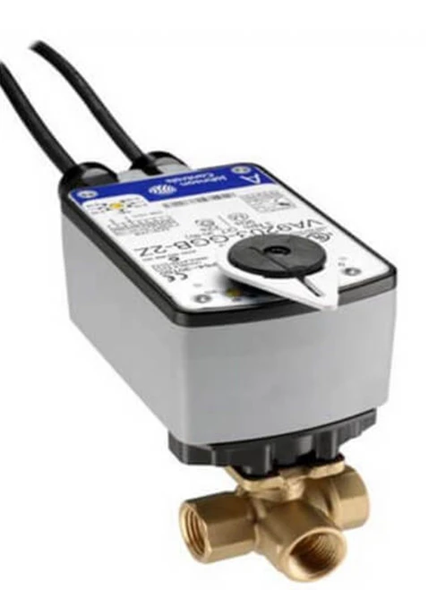 Johnson Controls VG1841AE+923BGA Ball Valve Assembly, 3 Way, 1/2 in. NPT, 1.9 Cv [New]