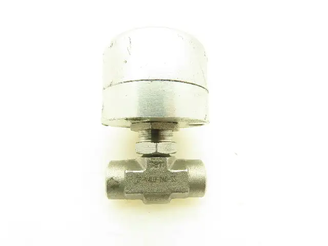 Parker 2F-V4L0-11AD-SS Series Pneumatic Inline Needle Valve 316 SS Air 1/8" Port