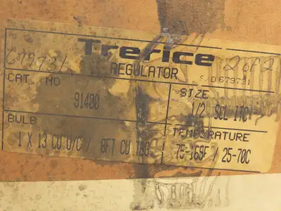 Trerice 91400 Temperature Regulator 1/2" Valve 8' Capillary Self Operating 165°F
