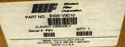 NEW WESTERN FILTER CORP. E4051V3C10 FILTER