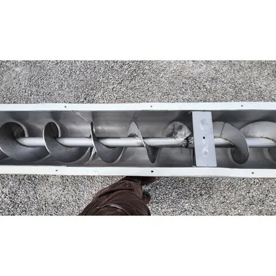 Used 14" Dia. X 48' L Stainless Steel Industrial Screw Auger Conveyor
