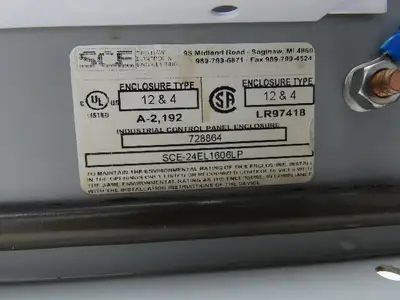 SCE SCE-24EL1606LP Electrical Enclosure JIC Panel Box 24x16x6" Type 12 Gray