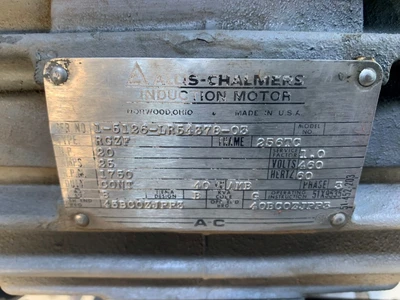 Allis Chalmers 20 HP 1750 RPM 256TC Motor