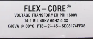 NEW FLEX-CORE PT3-2-45-SD03174FFXS TRANSFORMER PT3245SD03174FFXS