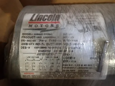 New | in-Stock LINCOLN MOTORS SRN4H0.5TCN61 A.C. Motors Ohio US | HGR 24 #901139