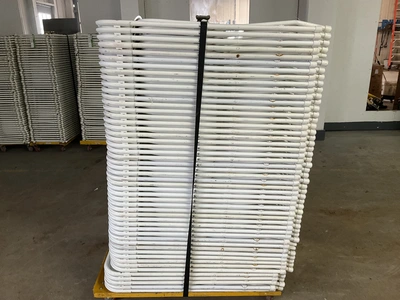 50 Metal Folding Chairs W/ metal rolling rack