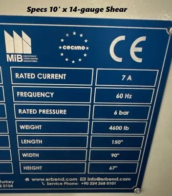 2022 ERBEND EMS3220 Power Squaring Shears (Gauge) | THREE RIVERS MACHINERY (6)