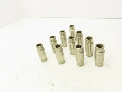 Norgren 120200700 Pneufit Union 1/2" OD x 1/2" OD Tube Push Connect Lot of 10