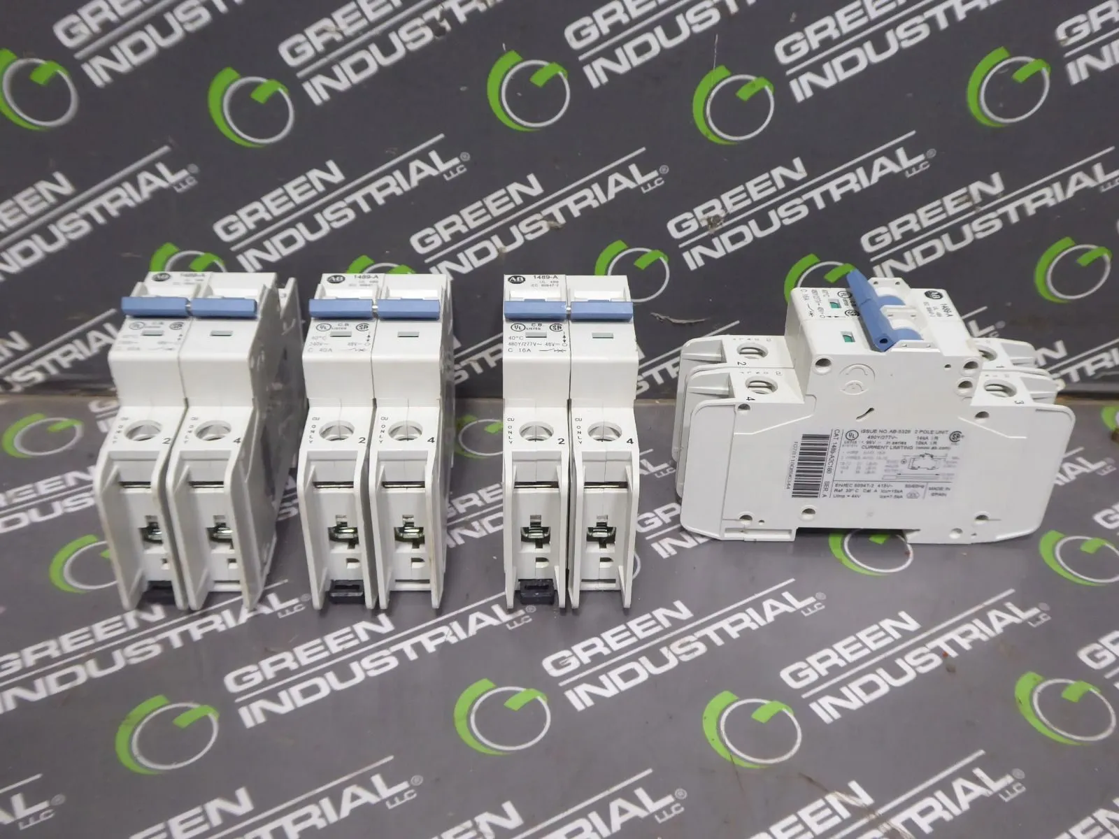 Lot of 4 Allen Bradley 1489-A2C160 Miniature Circuit Breakers 16A 480Y/277V Used