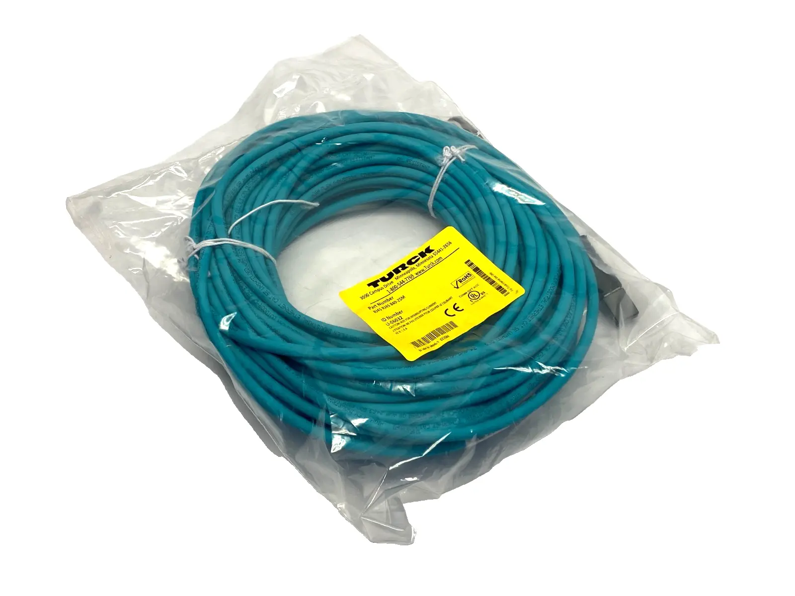 New | in-Stock Turck Double Ended Industrial Ethernet Cable RJ45 Male U-06032 Cable & Wire Michigan US | Maverick Industrial Sales #1391056