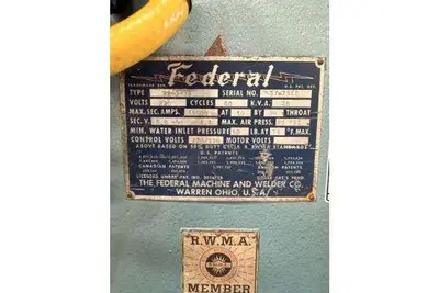 Federal Spot Welder Mdl. RA-3-36 S/N 57W2512 KVA 75