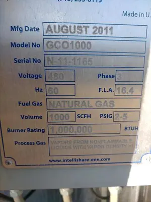 USED 2011 INTELLISHARE ENVIRONMENTAL GCO1000