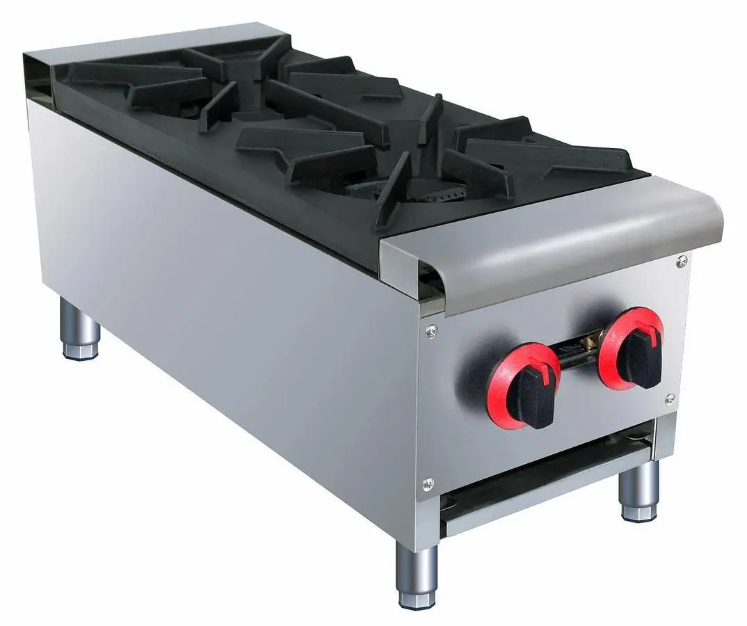 ELITE HS-2 Stainless Steel Two Burner Hot Plate, 12"