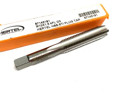 USED HERTEL HAND STI TAP: M10 X 1.5 METRIC COURSE, D3, 4 FLUTES, PLUG CHAMF.