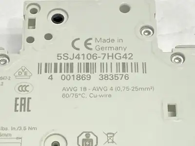 5SJ4106-7HG42 | Siemens  Circuit Breaker 1P 6A 277VAC/480V w/ 5ST3010-0HG Switch - New Other
