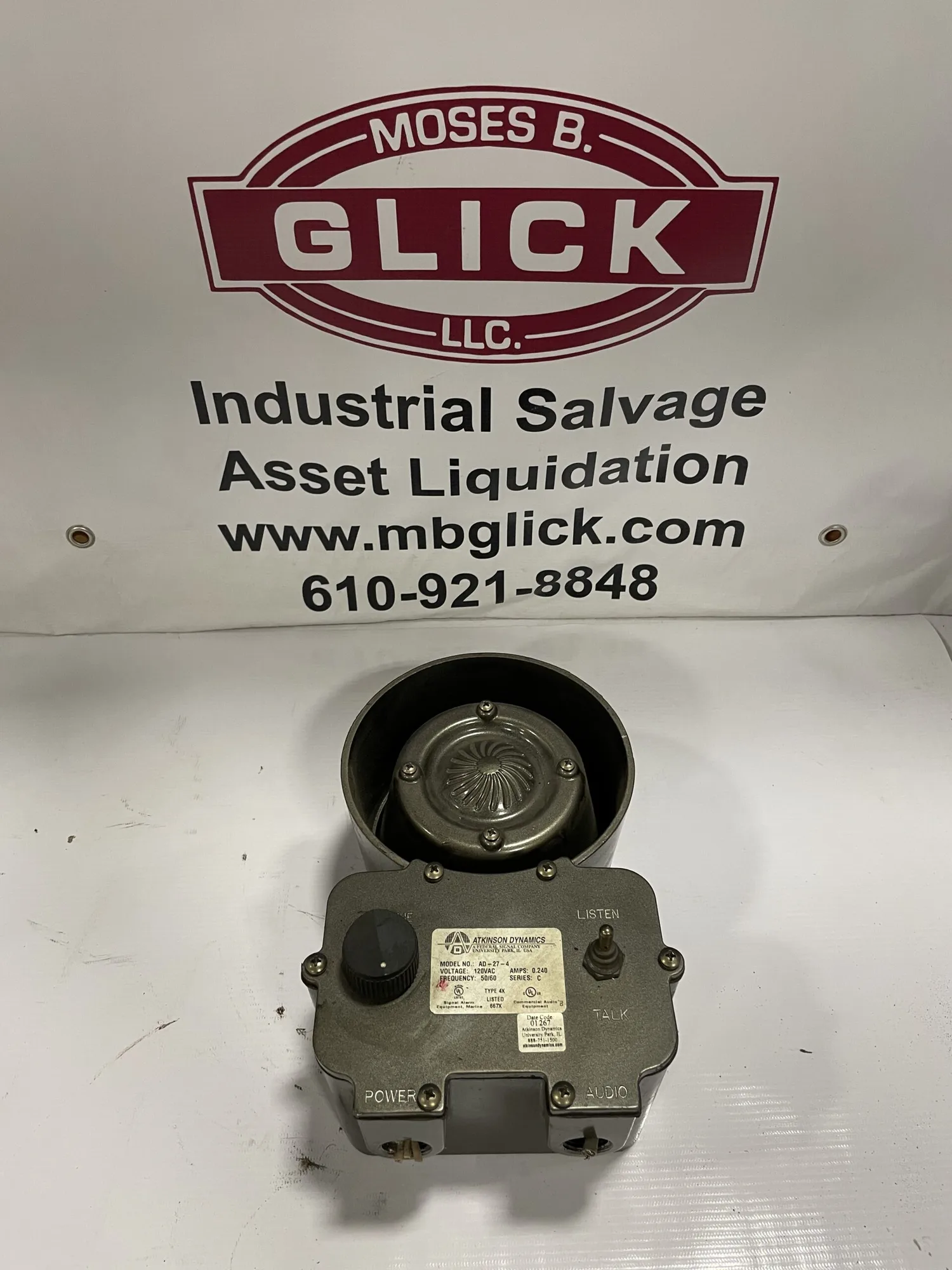 Atkinson Dynamics AD-27A-4 Industrial Intercom 120VAC