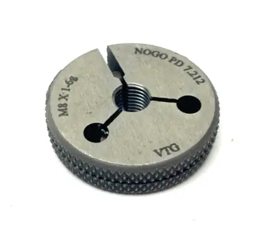 USED VERMONT GAGE THREADED RING GAUGE M8X1-6G NOGO PD 7.212