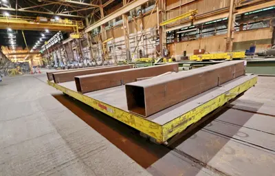 10' X 20' HEAVY DUTY STEEL TRANSFER PULL CART / RAIL CAR:: YOBRO #24622