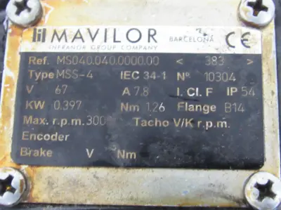 USED MAVILOR MSS-4 SERVO MOTOR MS040.040.0000.00 MSS4