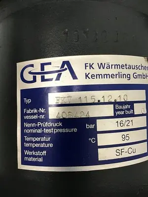 USED FK WARMETAUSCHER KEMMERLING FKV 115.12.10
