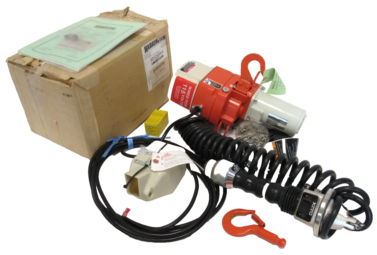 NEW HARRINGTON ED125DA-6 ELECTRIC HOIST 125LB 6FT LIFT 115V