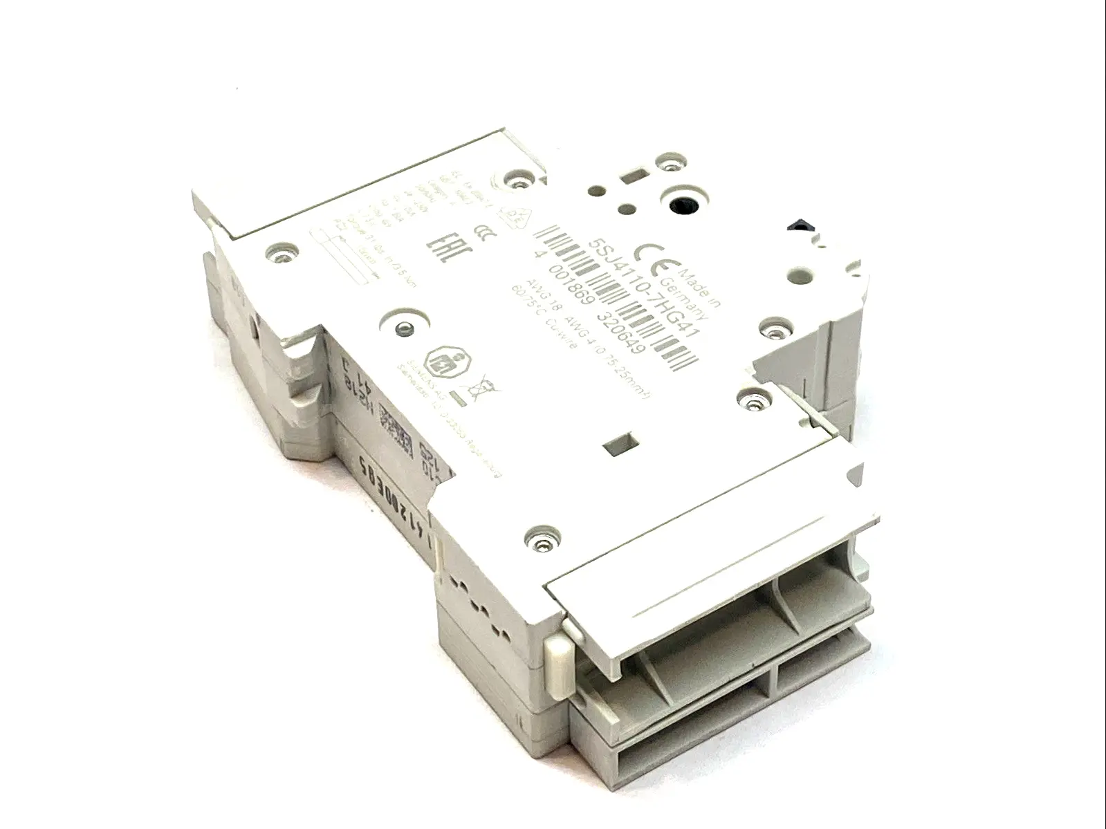 USED SIEMENS MINIATURE CIRCUIT BREAKER W/ AUXILIARY SWITCH 5ST3010‑0HG