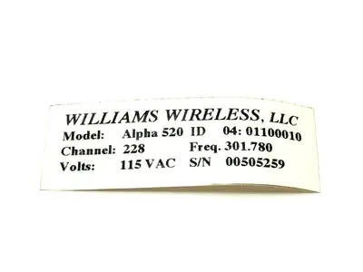 New | in-Stock WILLIAMS WIRELESS CIRCUIT BOARD Circuit Boards | Maverick Industrial Sales #1109533