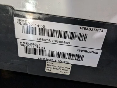 Eaton Cutler Hammer HMDL3800F HMDL 65k 800 Amp 3 Pole
