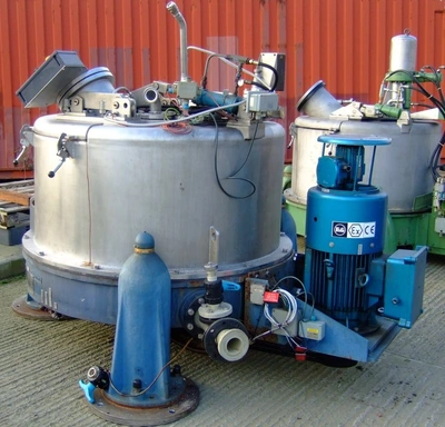 Luwa-Heine 342 gastight perforate basket centrifuge, 316SS.