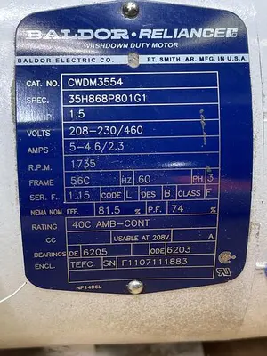 Used BALDOR BALDOR CWDM3554 Misc Electrical & Power Parts | ND Industrial Surplus #1214892