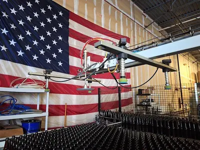Complete KOSME Bottling Line Includes Depalletizer, Barifill Glass Filler & Flexa Labeler
