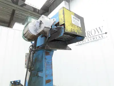 Tsubaki 10"W x 90"L Chip Conveyor 7.5"Belt 45" Infeed 38"H Discharge 220V 3PH