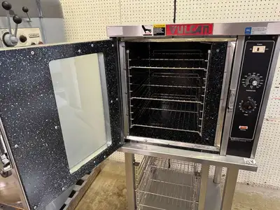 Used Vulcan Used Vulcan ET4 Electric Convection Oven with Stand 240V 1PH Electric Ovens Illinois US | Falcon Restaurant Supply #1375134