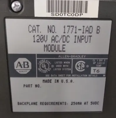 Allen Bradley 1771-IAD/A AC Output Module 120V Loc3C24