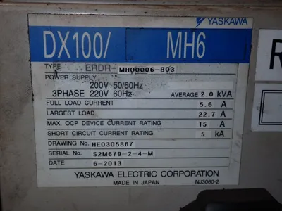 USED 2013 YASKAWA MOTOMAN MH6