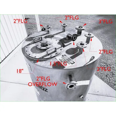 Used Stainless Steel Cone Bottom Liquid Tank - 580 Gal.