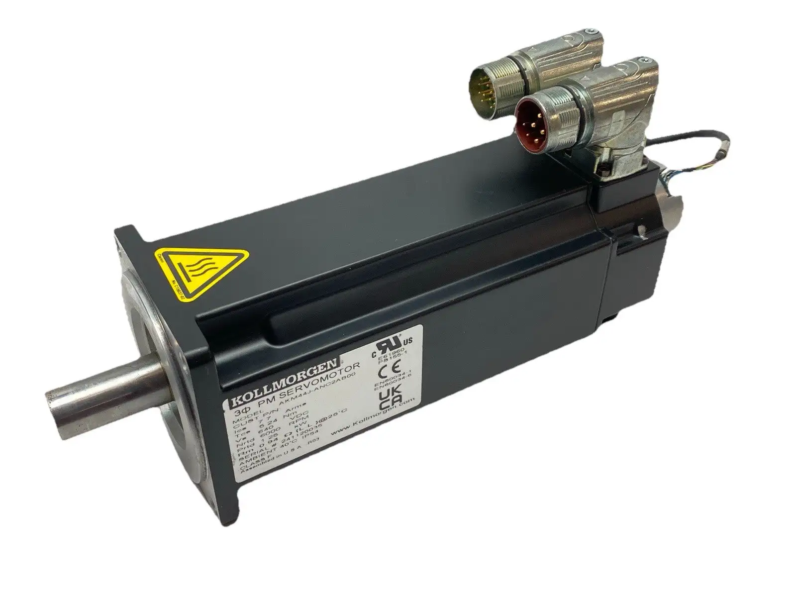 USED KOLLMORGEN SERVO MOTOR 6000RPM 7.7A 640VDC 1.25KW