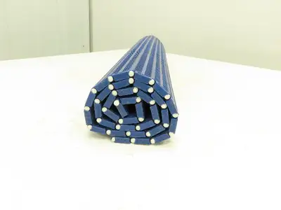 30"W x 35"L Flush Grid Flat Top Conveyor Belt BLUE Poly