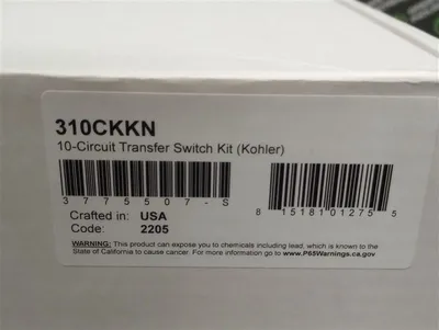 Kohler 310CKKN 37 755 07-S 10-Circuit Transfer Switch Kit GEN50 PRO64 PRO90